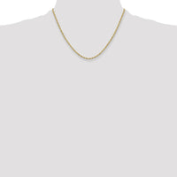 10K Yellow Gold 2.5mm Semi-Solid Rope Chain Necklace - 18"