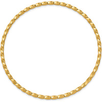 10K Yellow Gold 2.5mm Twisted Slip-On Bangle - Elegant Textured Bracelet for Women