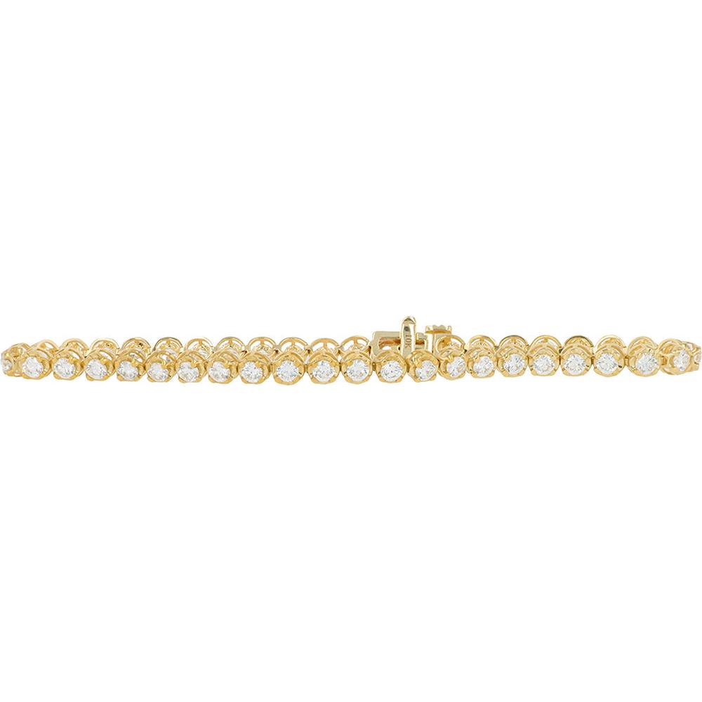 10K Yellow Gold 2.75 Carat Lab Grown Diamond Tennis Bracelet - Elegant Sparkling Design