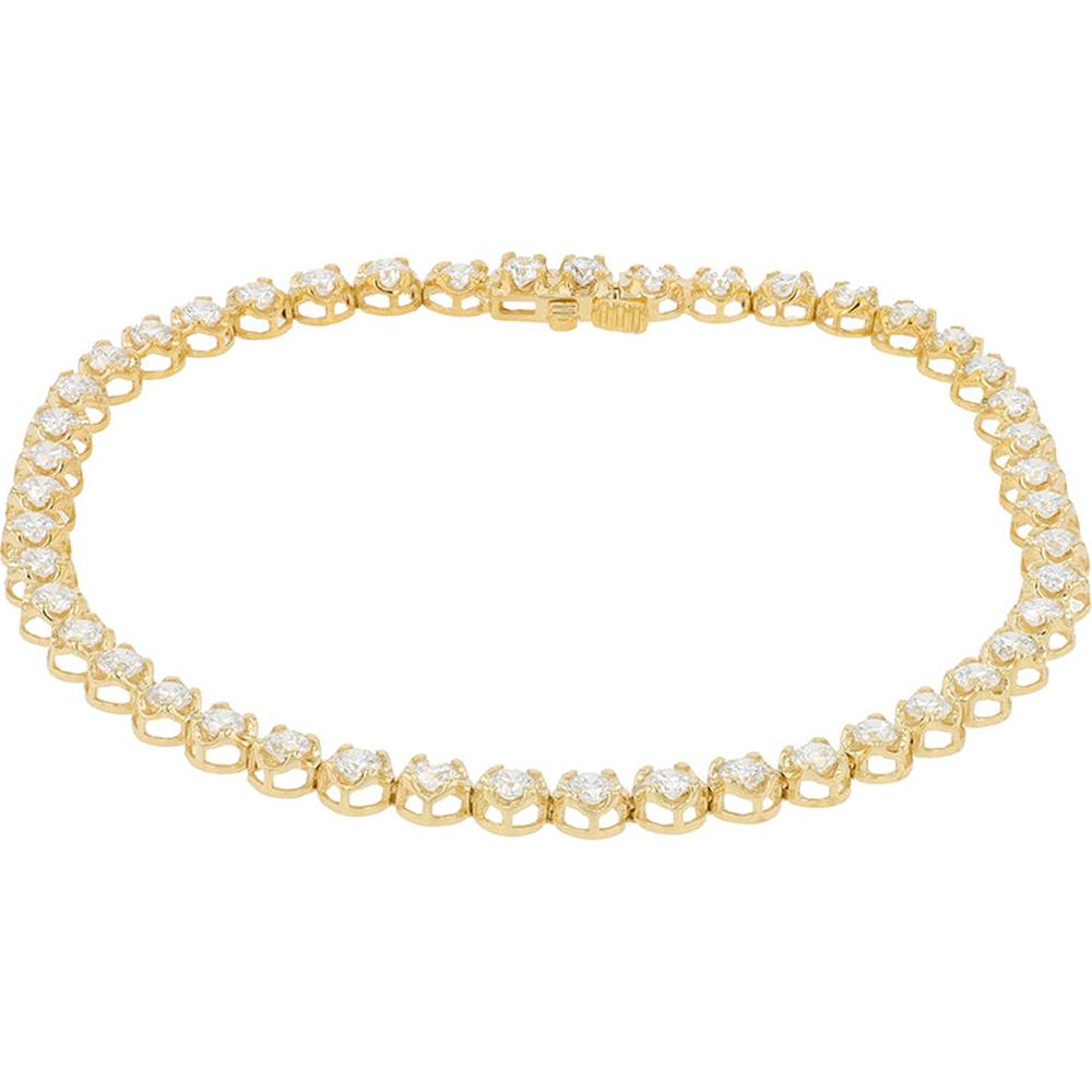 10K Yellow Gold 2.75 Carat Lab Grown Diamond Tennis Bracelet - Elegant Sparkling Design