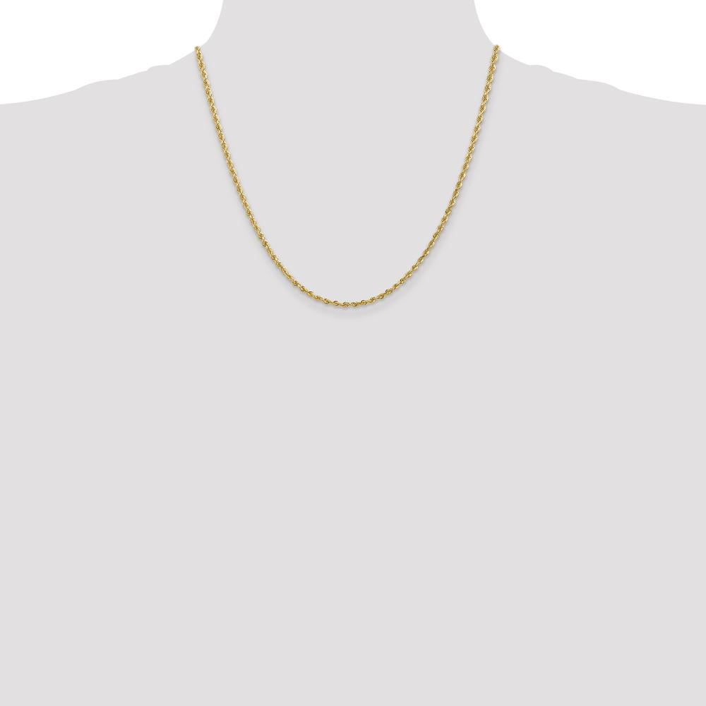 10K Yellow Gold 2.75mm Diamond-Cut Quadruple Rope Chain - 20"