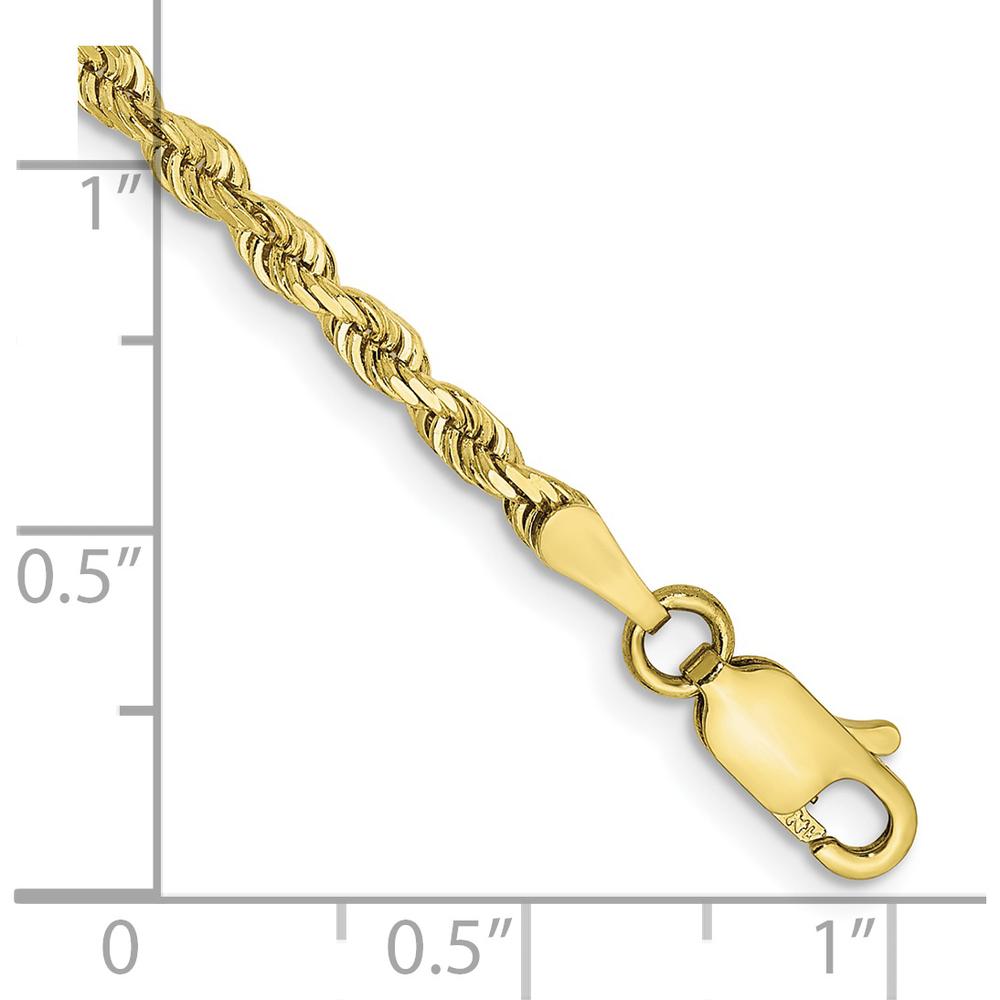 10K Yellow Gold 2.75mm Diamond-Cut Quadruple Rope Chain Bracelet - 8"