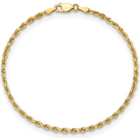10K Yellow Gold 2.75mm Diamond-Cut Quadruple Rope Chain Bracelet - 8"