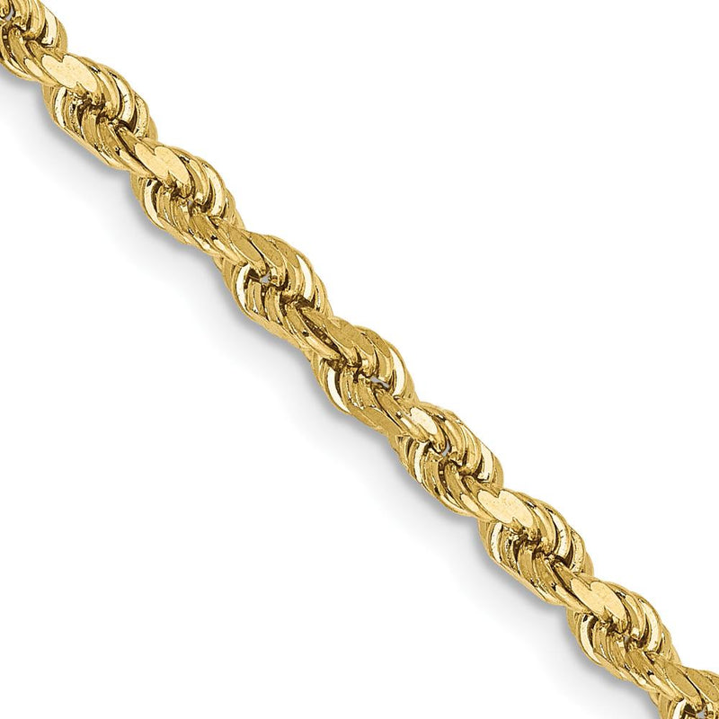 10K Yellow Gold 2.75mm Diamond-Cut Rope Chain Necklace - 20"