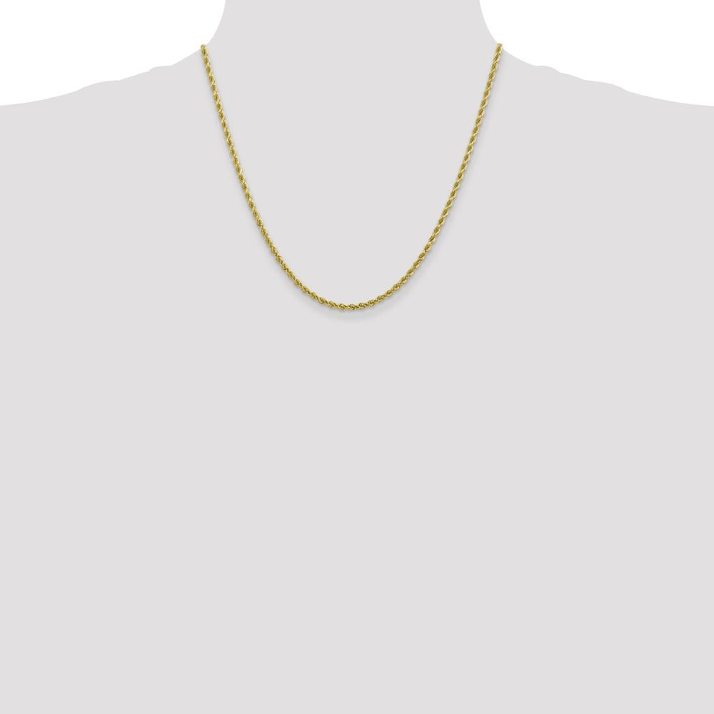 10K Yellow Gold 2.75mm Diamond-Cut Rope Chain Necklace - 20"
