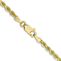 10K Yellow Gold 2.75mm Diamond-cut Rope Chain Necklace - 22"