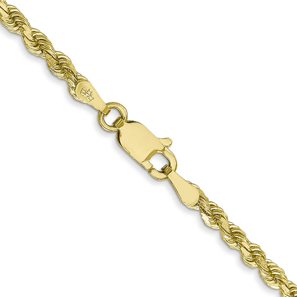 10K Yellow Gold 2.75mm Diamond-cut Rope Chain Necklace - 22"