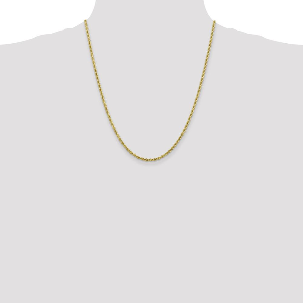 10K Yellow Gold 2.75mm Diamond-cut Rope Chain Necklace - 22"