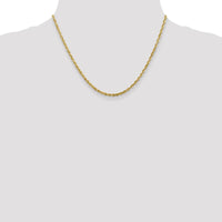 10K Yellow Gold 2.75mm Extra-Light Diamond-Cut Rope Chain Necklace - 18 Inch