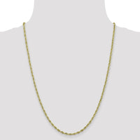 10K Yellow Gold 2.8mm Semi-Solid Rope Chain Necklace - 24"