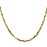 10K Yellow Gold 2.9mm Flat Beveled Curb Chain Necklace - 16"