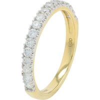 10K Yellow Gold 2 Carat Center Lab Grown Diamond Bridal Set with Halo and Pavé Diamond Band