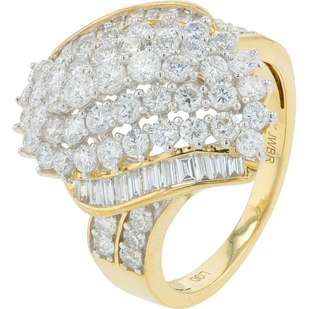 10K Yellow Gold 2-Carat Lab Grown Diamond Cluster Ring - Ethical and Elegant Design