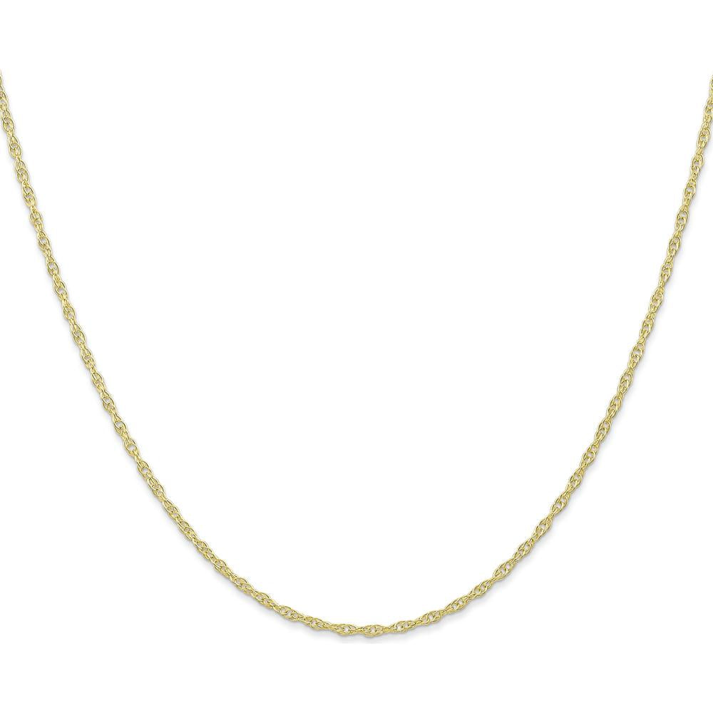 10K Yellow Gold 20" 1.35mm Carded Cable Rope Chain with Polished Finish