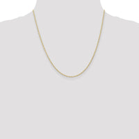 10K Yellow Gold 20" 1.35mm Carded Cable Rope Chain with Polished Finish