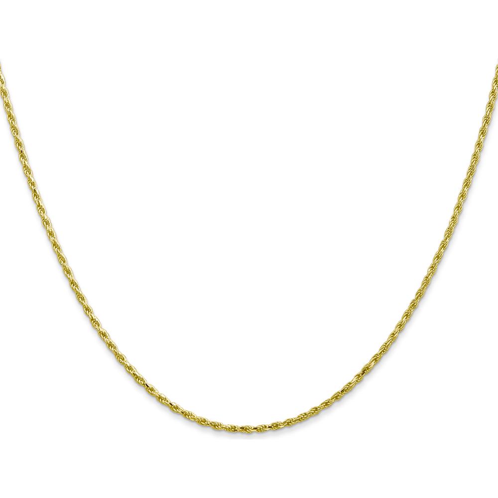 10K Yellow Gold 20" 1.3mm Diamond-Cut Rope Chain with Lobster Clasp