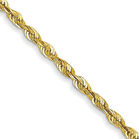 10K Yellow Gold 20" 1.5mm Diamond-Cut Rope Chain Necklace - Lightweight and Polished Finish