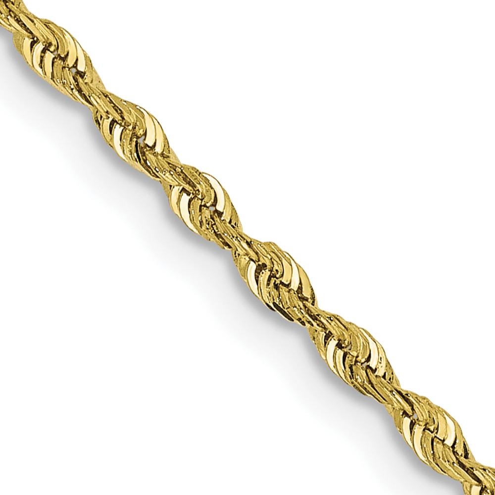 10K Yellow Gold 20" 1.85mm Diamond-Cut Rope Chain with Lobster Clasp