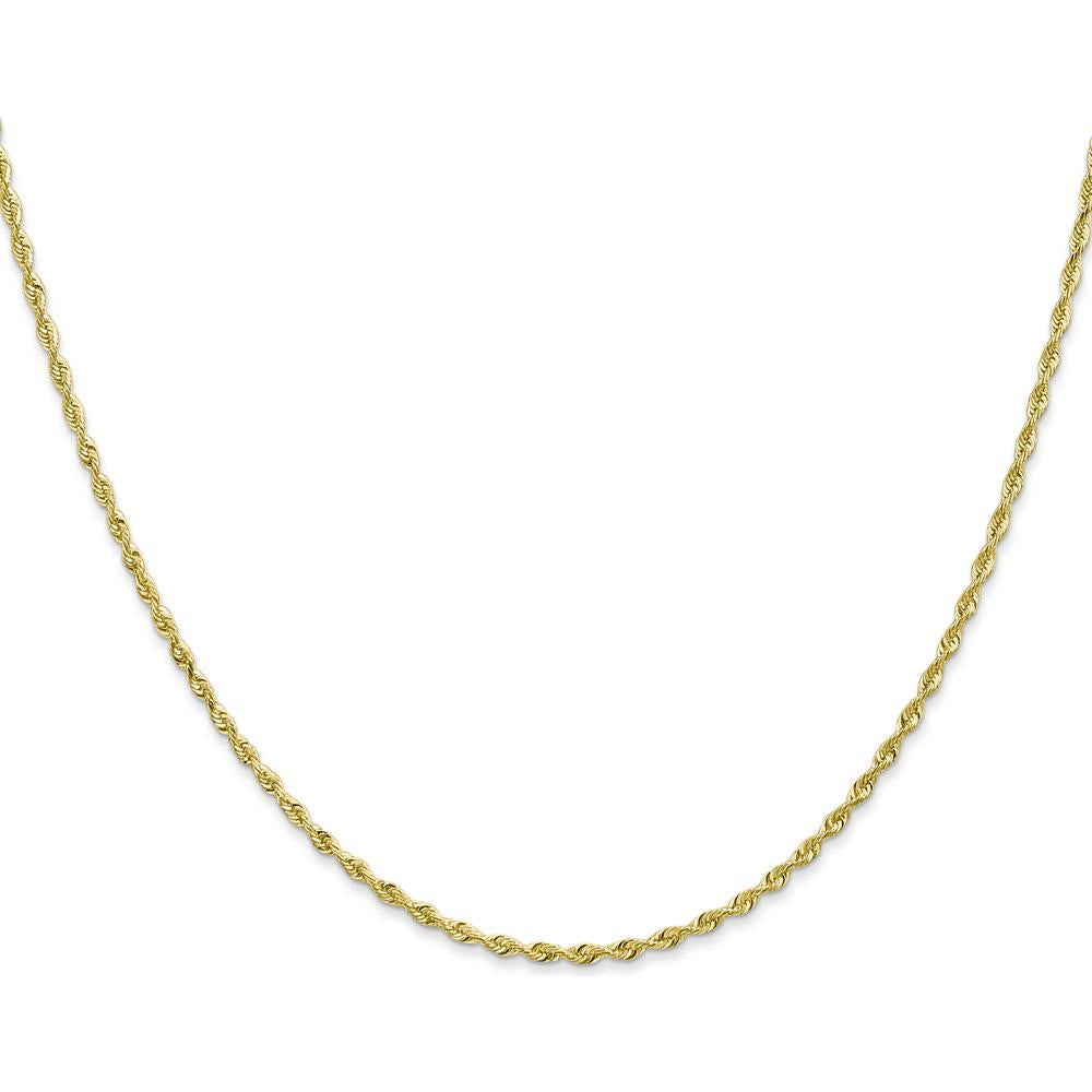 10K Yellow Gold 20" 1.85mm Diamond-Cut Rope Chain with Lobster Clasp