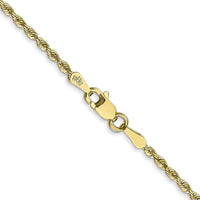 10K Yellow Gold 20" 1.85mm Diamond-Cut Rope Chain with Lobster Clasp