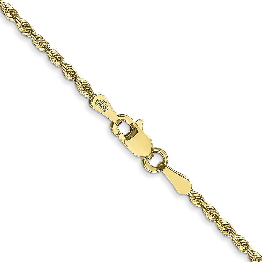 10K Yellow Gold 20" 1.85mm Diamond-Cut Rope Chain with Lobster Clasp
