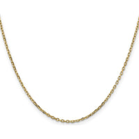 10K Yellow Gold 20" 1.8mm Diamond-Cut Round Open Link Cable Chain Necklace