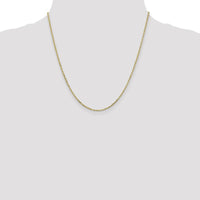 10K Yellow Gold 20" 1.8mm Diamond-Cut Round Open Link Cable Chain Necklace
