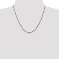 10K Yellow Gold 20" 2.5mm Semi-Solid Curb Link Chain Necklace