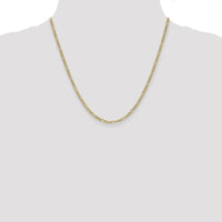 10K Yellow Gold 20" 2.5mm Semi-Solid Figaro Chain Necklace