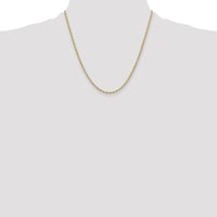 10K Yellow Gold 20" 2.5mm Semi-Solid Rope Chain with Lobster Clasp