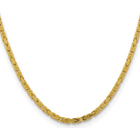 10K Yellow Gold 20" 3.25mm Byzantine Chain Necklace - Handcrafted Luxury