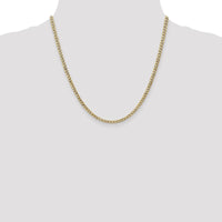 10K Yellow Gold 20" 3.35mm Semi-Solid Curb Link Chain Necklace