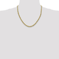 10K Yellow Gold 20" 3.5mm Diamond-Cut Rope Chain with Lobster Clasp