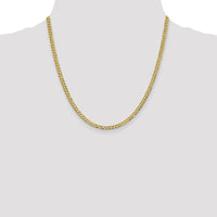 10K Yellow Gold 20" 3.7mm Lightweight Flat Cuban Chain with Polished Finish