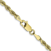 10K Yellow Gold 20" 3mm Diamond-Cut Rope Chain Necklace