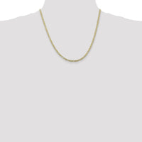 10K Yellow Gold 20" 3mm Flat Figaro Chain Necklace with Lobster Clasp