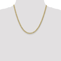 10K Yellow Gold 20" 4.3mm Semi-Solid Curb Link Chain Necklace
