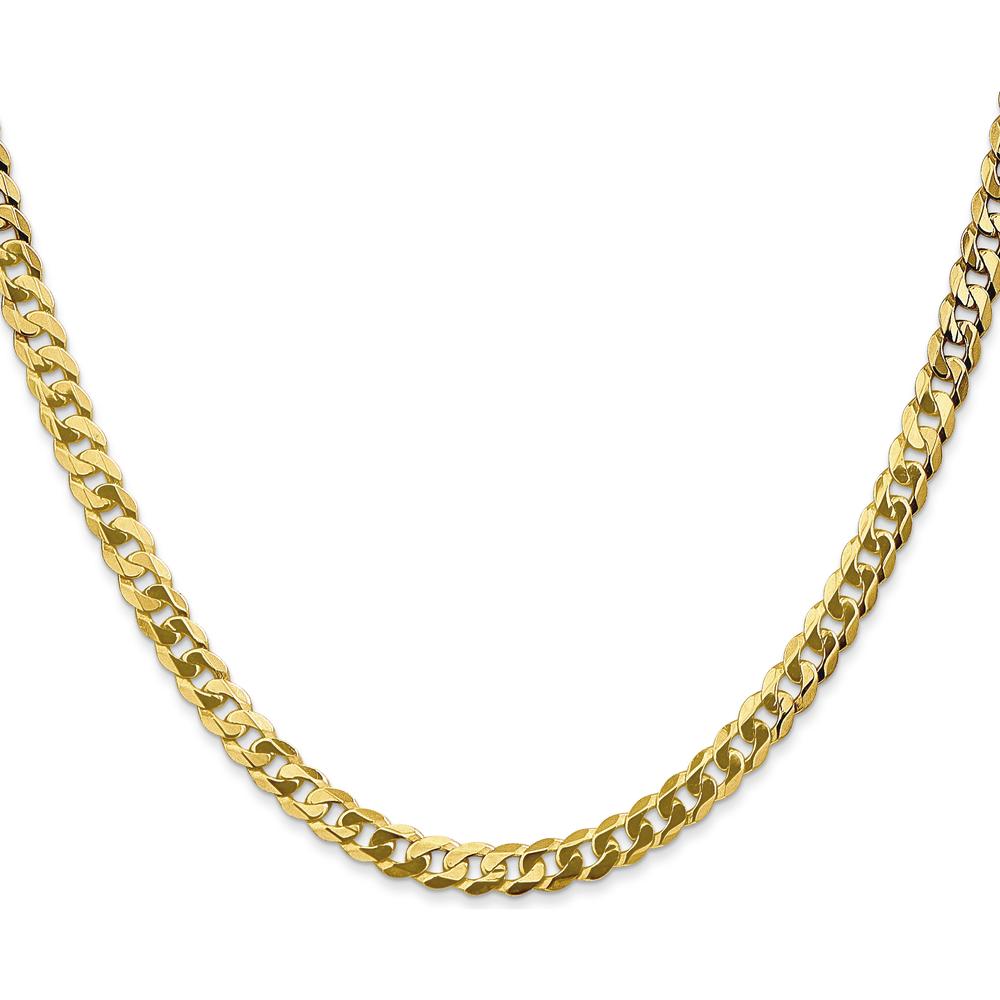 10K Yellow Gold 20" 4.75mm Flat Beveled Curb Chain Necklace