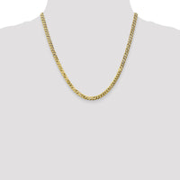 10K Yellow Gold 20" 4.75mm Flat Beveled Curb Chain Necklace