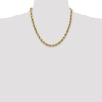 10K Yellow Gold 20" 4.9mm Diamond-Cut Rope Chain Necklace