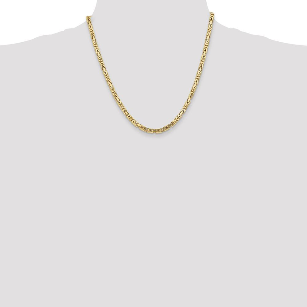 10K Yellow Gold 20" 4mm Byzantine Chain with Lobster Clasp