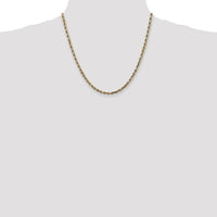 10K Yellow Gold 20" 4mm Diamond-Cut Rope Chain Necklace