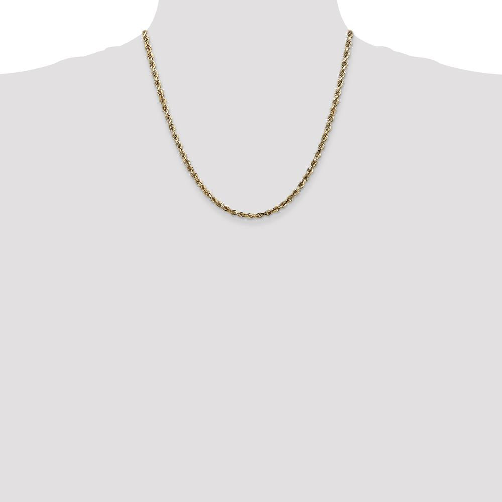 10K Yellow Gold 20" 4mm Diamond-Cut Rope Chain Necklace