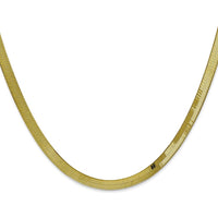 10K Yellow Gold 20" 4mm Herringbone Chain Necklace with Polished Finish
