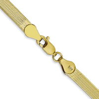 10K Yellow Gold 20" 4mm Herringbone Chain Necklace with Polished Finish