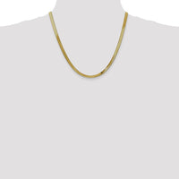 10K Yellow Gold 20" 4mm Herringbone Chain Necklace with Polished Finish