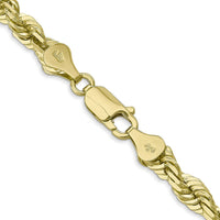10K Yellow Gold 20" 5.5mm Diamond-Cut Rope Chain Necklace