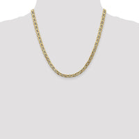 10K Yellow Gold 20" 5.5mm Semi-Solid Anchor Chain Necklace with Lobster Clasp