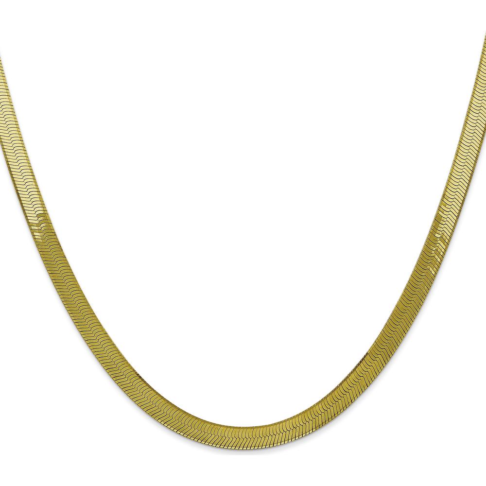 10K Yellow Gold 20" 5mm Polished Herringbone Chain Necklace