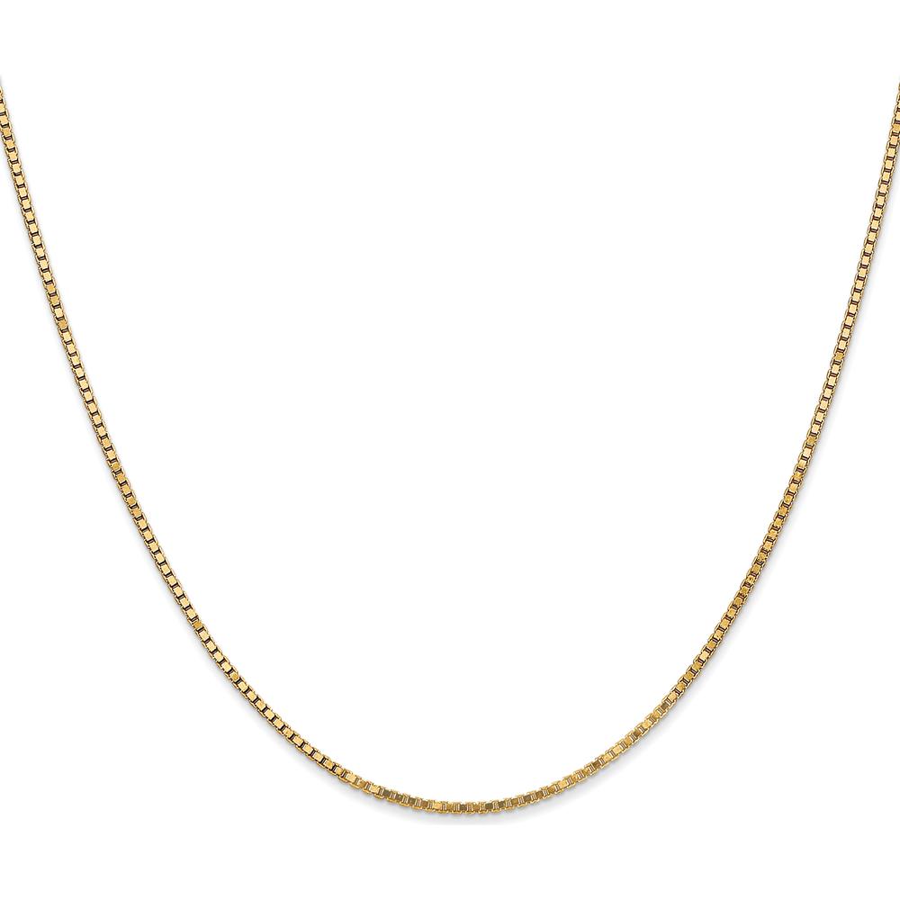 10K Yellow Gold 20" Box Chain Necklace - 1.3mm Width